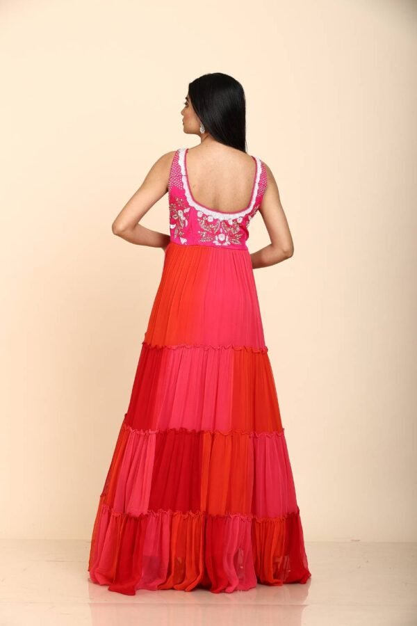 Multicolour Georgette Gown with Sequins Design