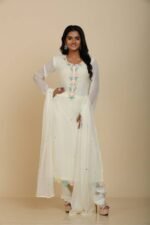 Elegant Off-White Georgette Kurta Set with Chid Work