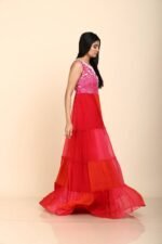 Multicolour Georgette Gown with Sequins Design