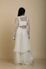 Off white Organza Jacket Blouse with Palazzo
