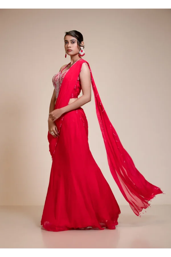 Rani Drape Saree with Embroidered Corset Blouse