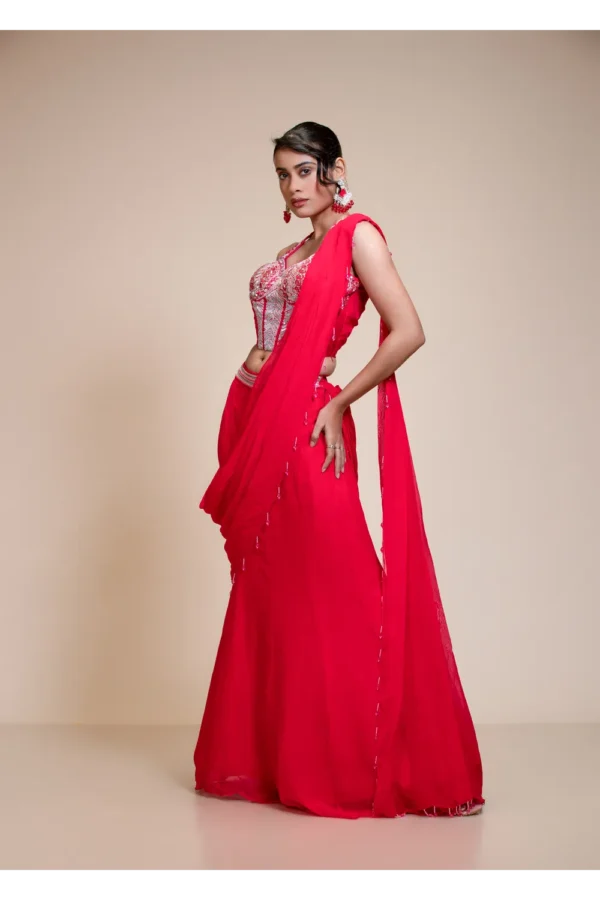 Rani Drape Saree with Embroidered Corset Blouse