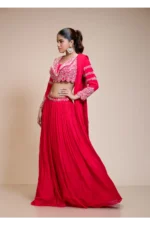 Rani Pink Embroidered Lehenga With Scalloped Collar Blouse