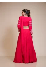 Rani Pink Embroidered Lehenga With Scalloped Collar Blouse