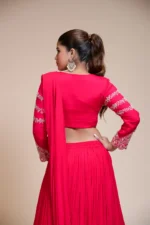 Rani Pink Embroidered Lehenga With Scalloped Collar Blouse