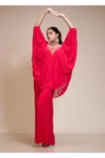 Rani Pink Palazzo Set With Embroidered Butterfly Sleeves