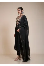 Black Gota Patti Kurta Set with Dupatta and Pants