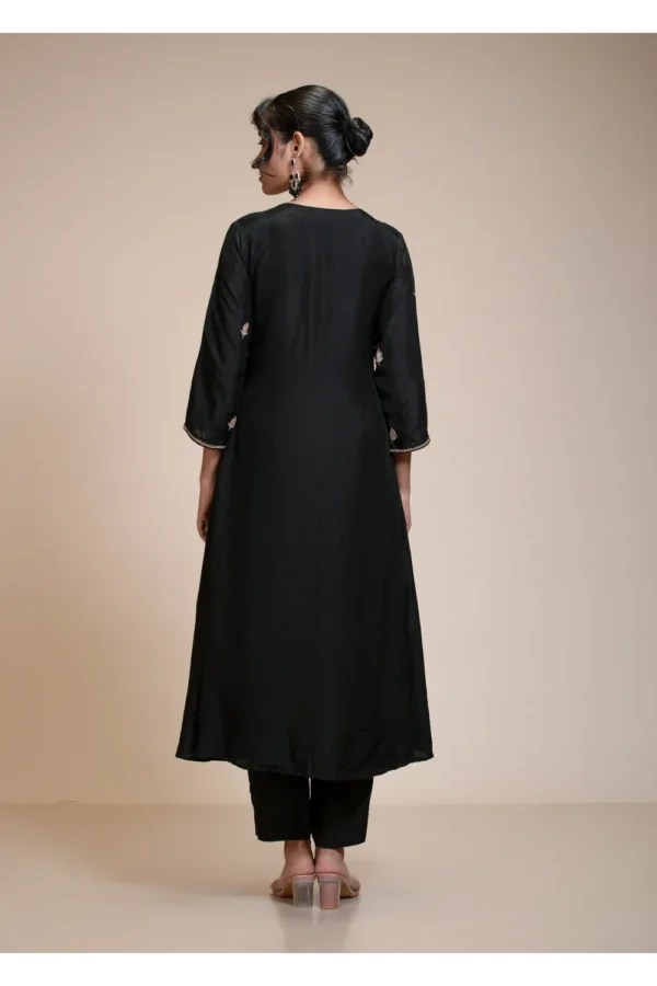 Black Gota Patti Kurta Set with Dupatta and Pants