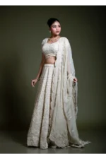 Ivory Embroidered Lehenga Set with Embroidered Blouse & Dupatta