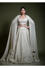 Light Ivory Embroidered Lehenga Set with Dupatta