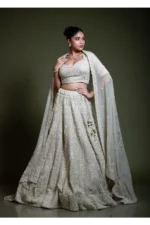 Light Ivory Embroidered Lehenga Set with Dupatta