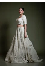 Light Ivory Embroidered Lehenga Set with Dupatta