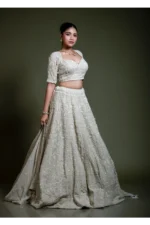 Light Ivory Embroidered Lehenga Set with Dupatta