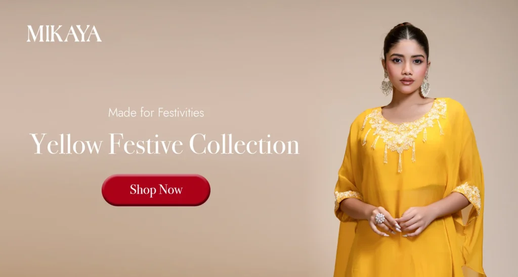Browse yellow ethnic wear for women including festive dresses, kurta sets, and occasion wear in vibrant yellow shades.